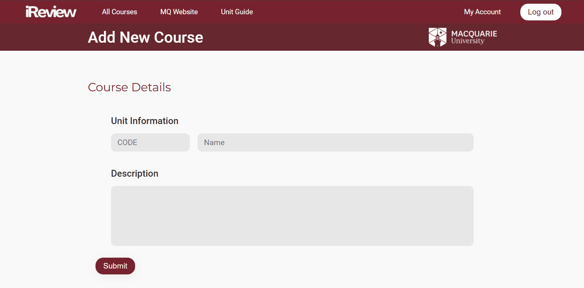 Adding a new course page