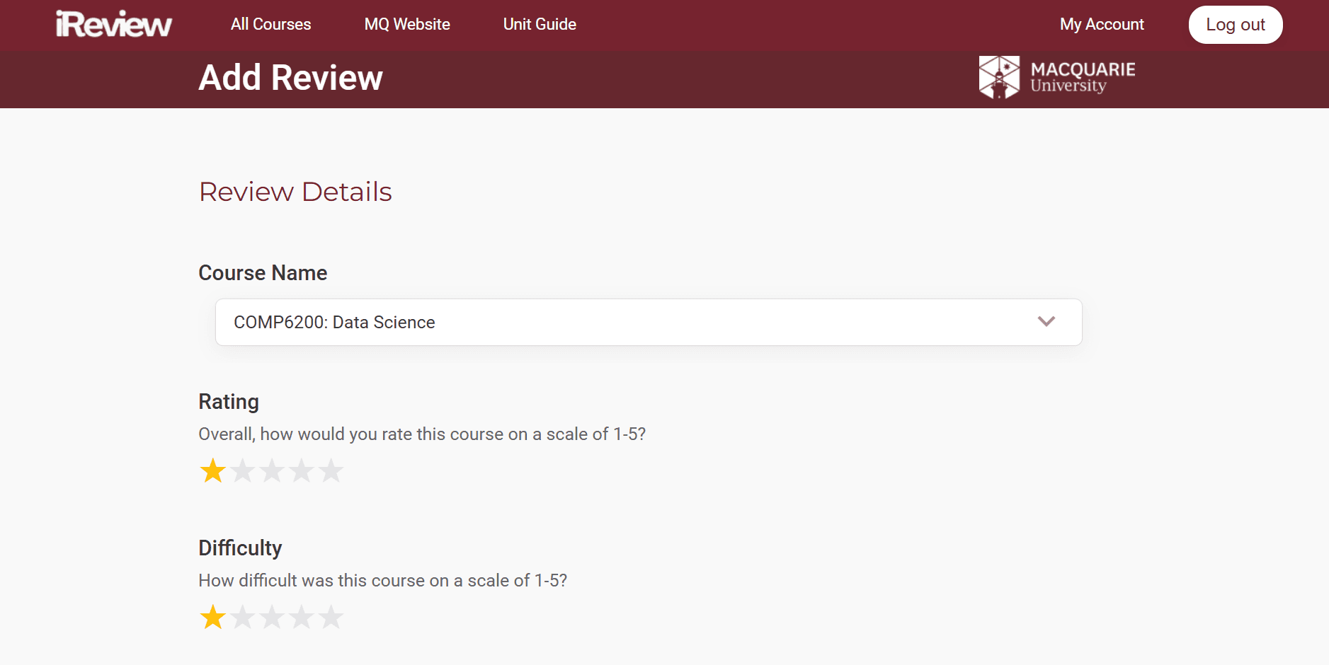 Writing a new course review